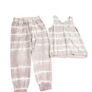 Red Haute lavender Lightweight tencel 2 pc jogger & tank coordinated set medium